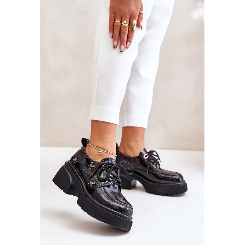 Pantofi de dama decorati cu detalii Black Lac negru 1 Pantofi de dama decorati cu detalii Black Lac negru 1