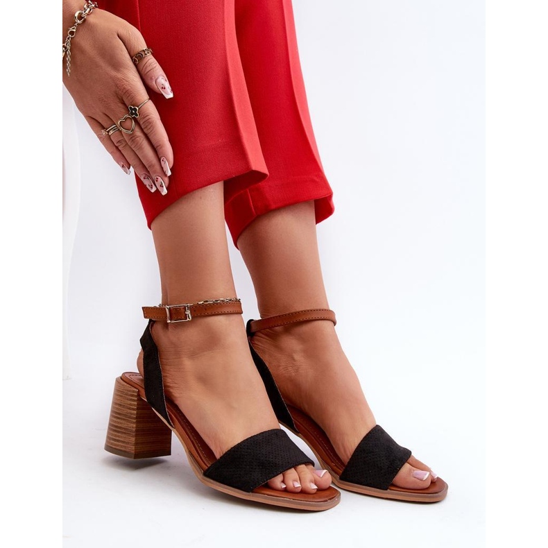 Sandale de damă cu toc înalt Negru 2