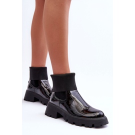Step in style Cizme Chelsea Model Pavo DES925M Black Lakier - Pas in stil negru 1