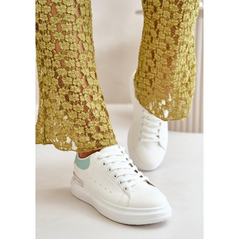 Adidasi de dama pe platforma Alb/Verde 1