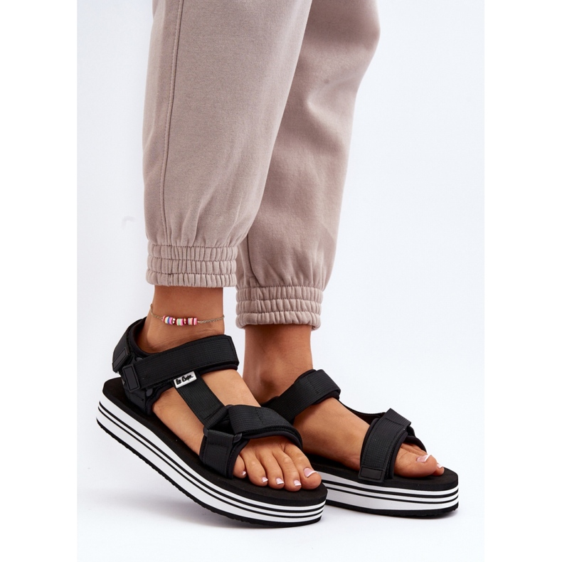 Sandale cu platformă de damă Lee Cooper Black/White negru 1 Sandale cu platformă de damă Lee Cooper Black/White negru 1
