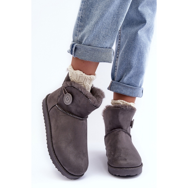 Cizme de zăpadă damă pe platforma Grey gri 1