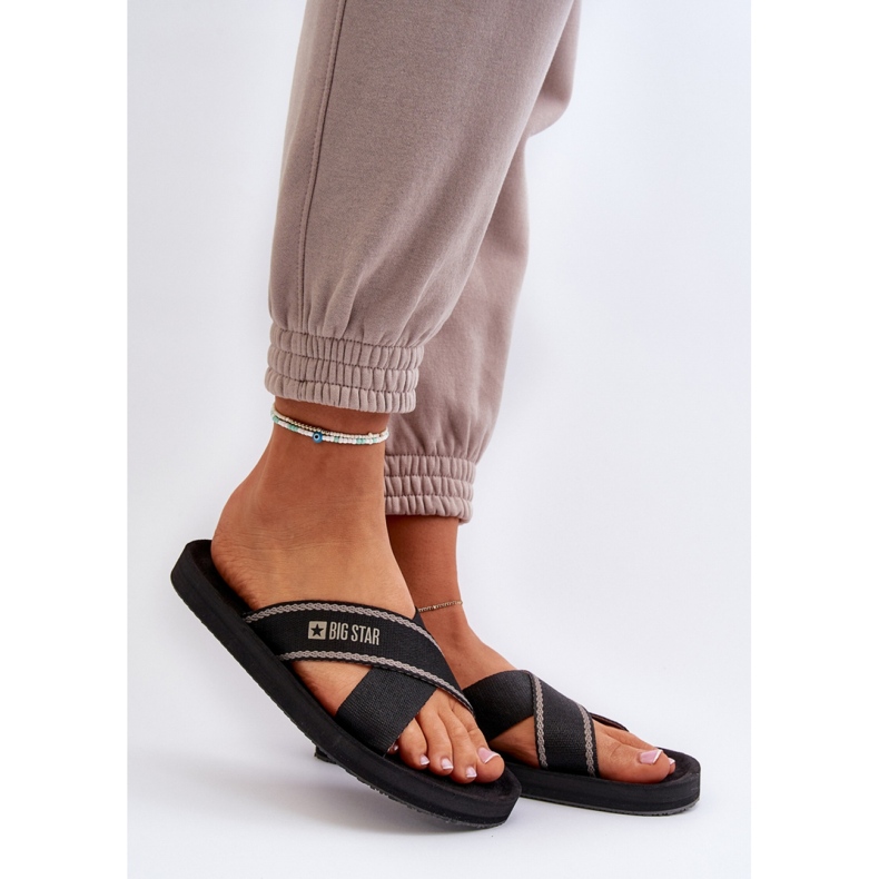 Flip-flops pentru damă Big Star Black negru 1
