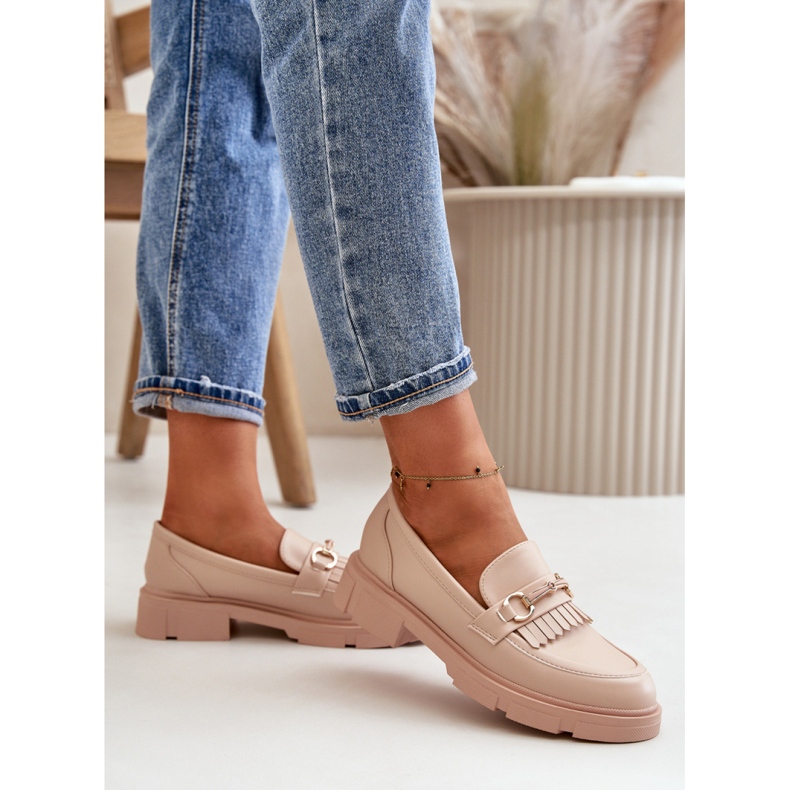 Mocasini de dama cu decor Bej 1 Mocasini de dama cu decor Bej 1