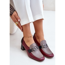 Pompi de dama cu decor Laura Messi Burgundy roșu 1 Pompi de dama cu decor Laura Messi Burgundy roșu 1