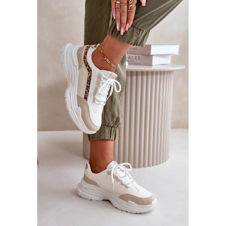 Pantofi sport bej/leopard cu talpă masivă 1 Pantofi sport bej/leopard cu talpă masivă 1