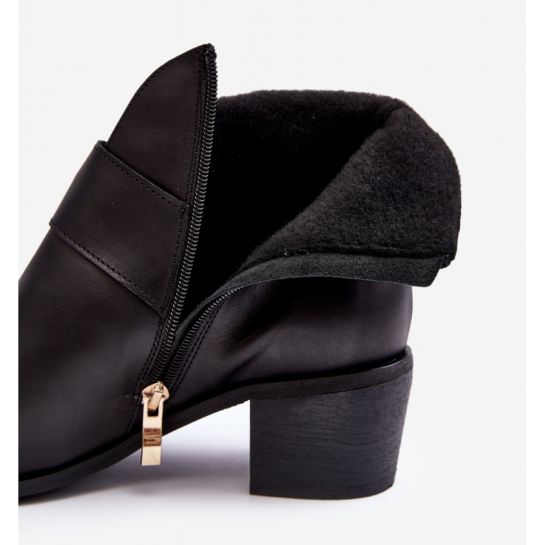 Botine de dama cu toc joase Negru 2