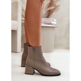 Botine de dama izolate Vinceza Beige bej 2