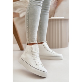 Adidași de damă pe platforma Big Star White alb 1