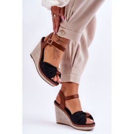 Sandale cu pană negre de damă negru 2