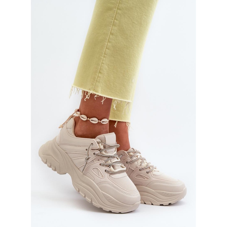 Pantofi sport pe o platformă masivă Bej 1 Pantofi sport pe o platformă masivă Bej 1