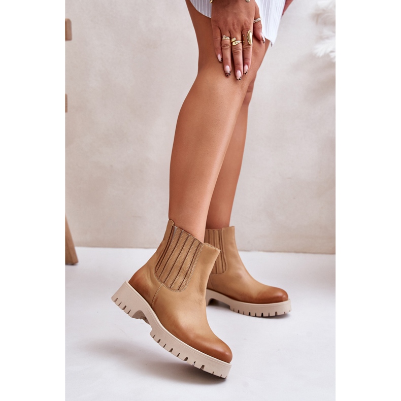 Botine de damă Lewski Brown cu slip-on maro 1