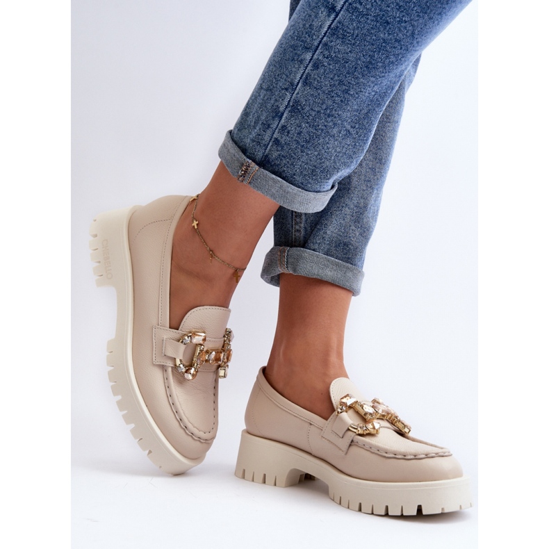 Mocasini eleganti de dama Chebello Beige bej 2