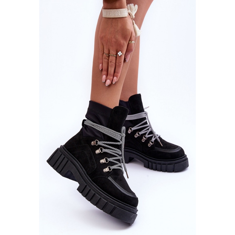 Step in style Botine Model Acorn 88-65 Black Suede - Pas în stil negru 1