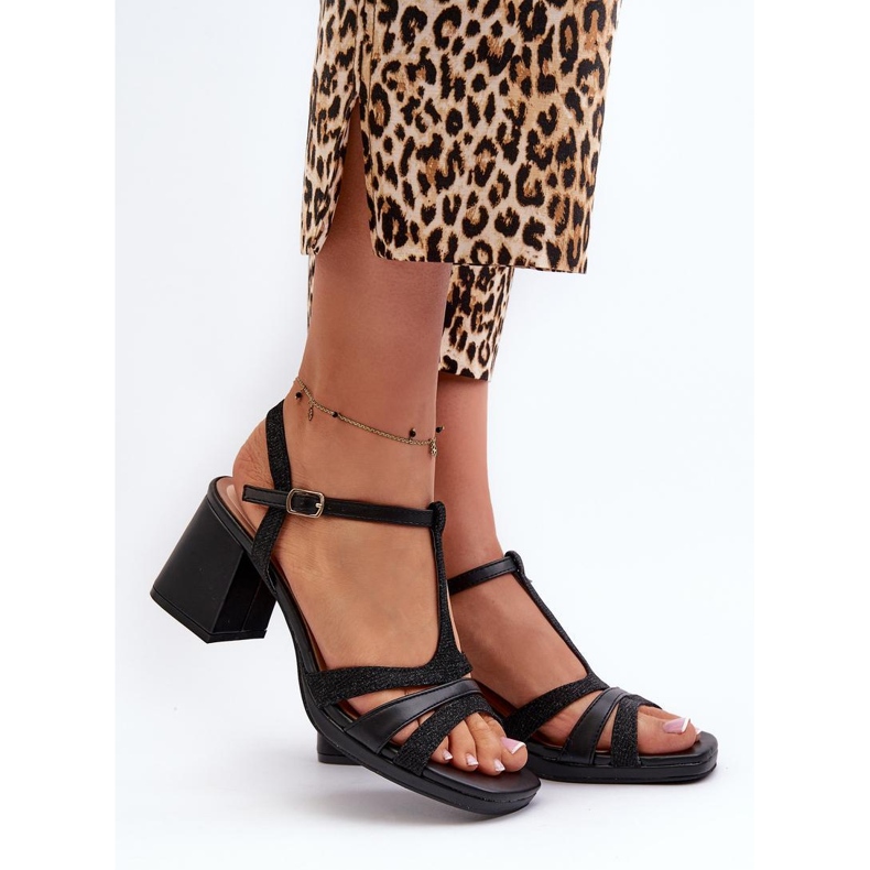 Sandale de damă cu toc înalt Negru 1