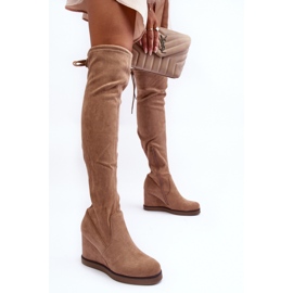 Step in style Cizme peste genunchi Model Mephal NS362P Bej piele intoarsa - Pas in stil 2