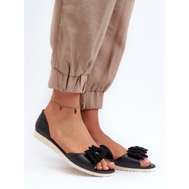 Seastar Balerini de damă din cauciuc cu fundă, negru 1 Seastar Balerini de damă din cauciuc cu fundă, negru 1