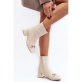 Step in style Cizme Model Adinah 1063 Bej Deschis - Pas in stil 2