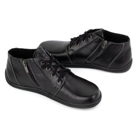 Olivier Pantofi din piele de damă desculți, ușor izolați, înalți cu fermoar 787 negru 2