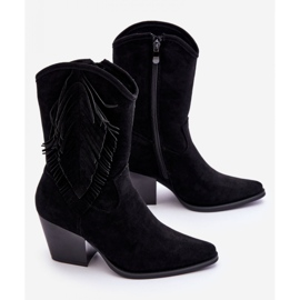 Step in style Cizme de cowboy Model Elyse HY51-88 Black Suede - Pas în stil negru 2