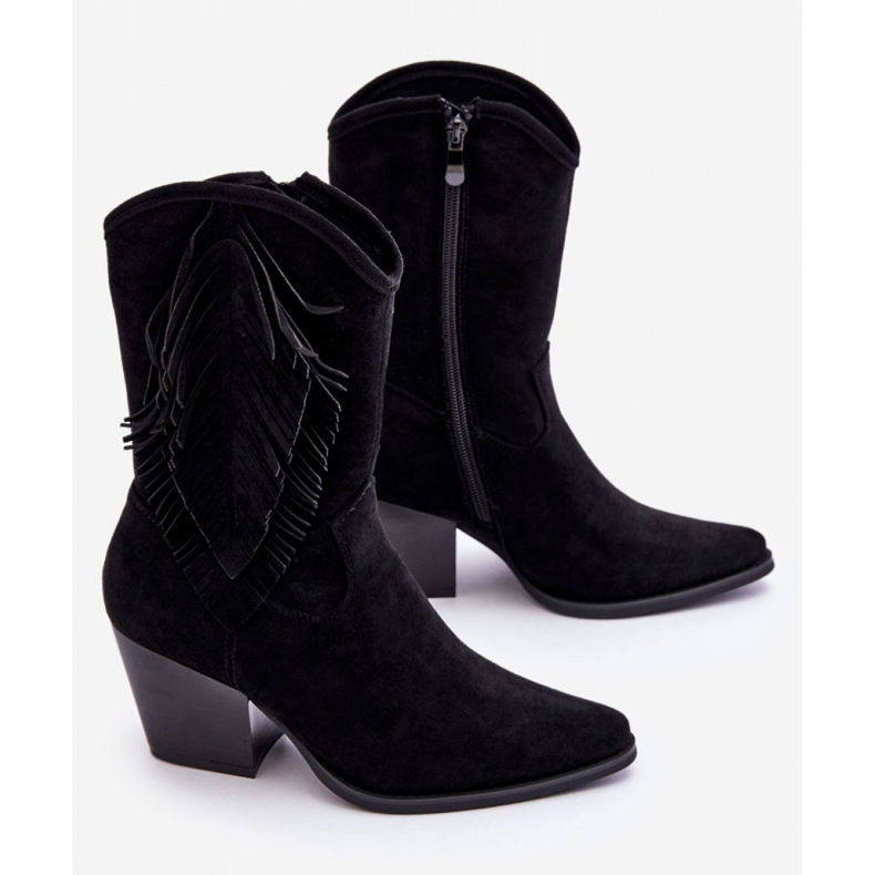 Step in style Cizme de cowboy Model Elyse HY51-88 Black Suede - Pas în stil negru 2