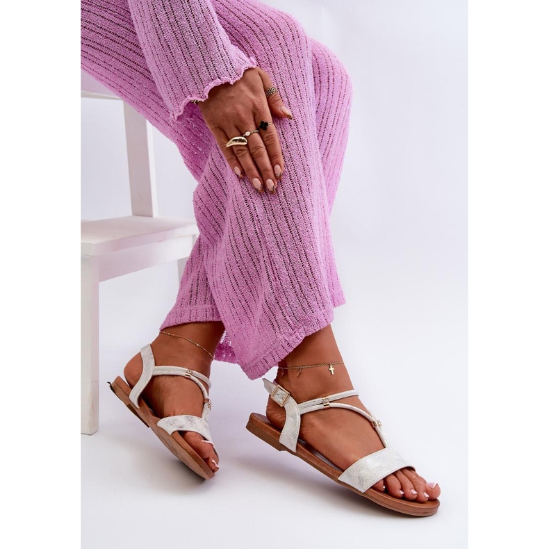 Step in style Sandale Model S.Barski KV27-010 Alb/Silver - Pas în stil 1