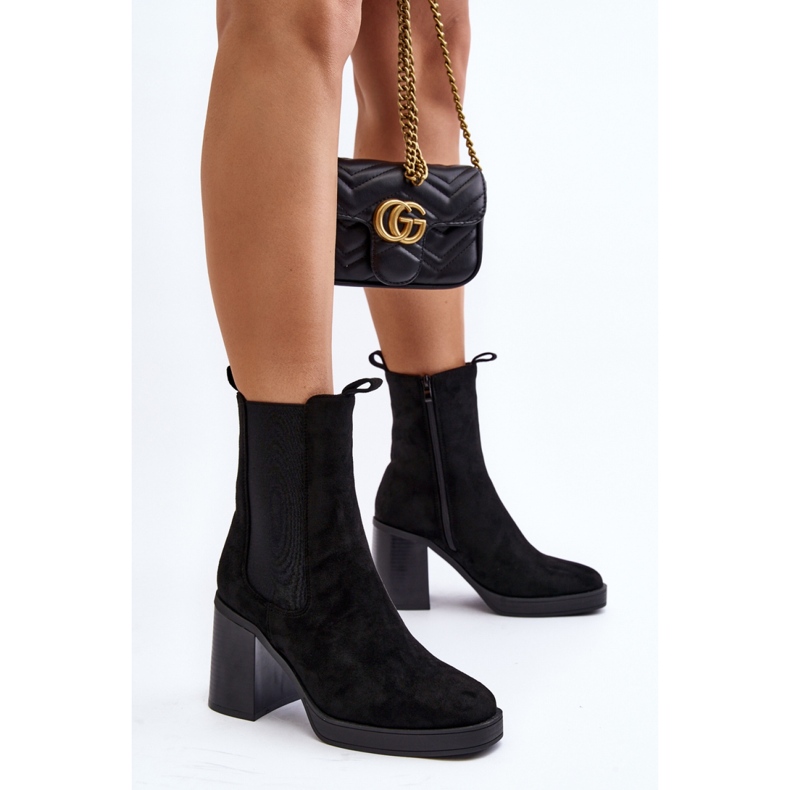 Step in style Botine Model Piovere 8600 Black Suede - Pas în stil negru 1