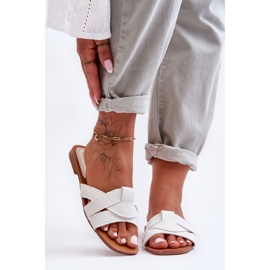 Step in style Sandale Flip-flops Model Aversa W-112 White - Pas în stil alb 1