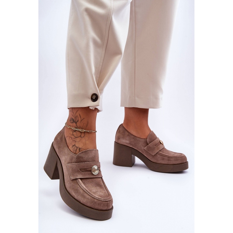 Step in style Pantofi Model Dunadia 20148 Bej Suede - Pas in stil 2
