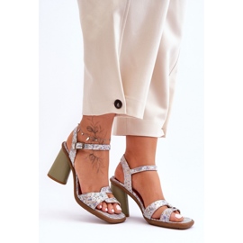 Step in style Sandale Model Maciejka 06029-24 Alb/H=Verde - Pas în stil 1