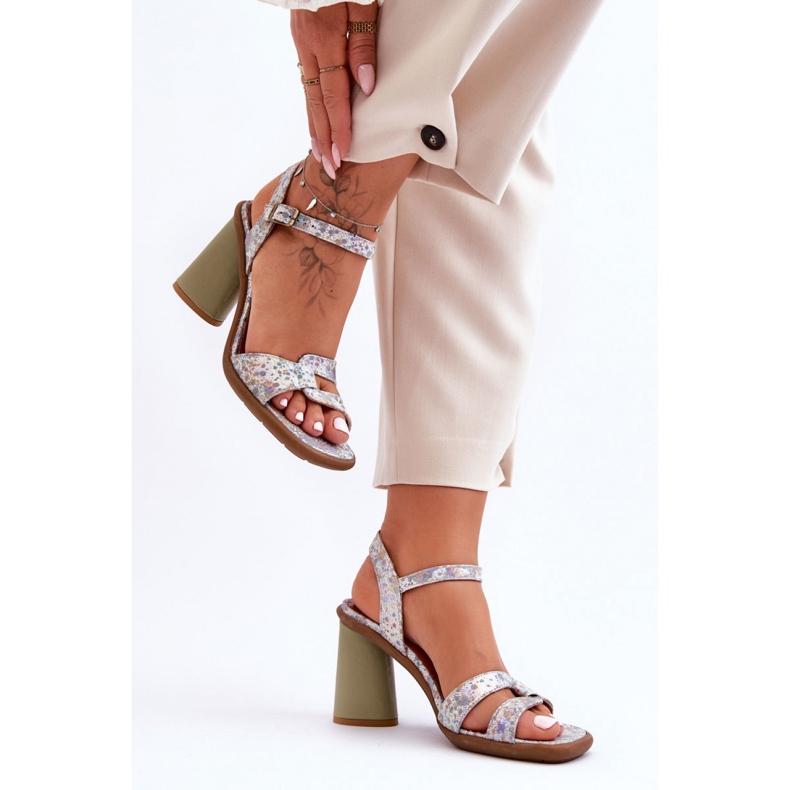 Step in style Sandale Model Maciejka 06029-24 Alb/H=Verde - Pas în stil 2