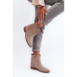 Step in style Cizme Model Zazoo 2326/024 Bej piele intoarsa - Pas in stil 2