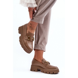 Step in style Pantofi Model Peuria 2644-3 Kaki Piele - Pas in stil bej 1