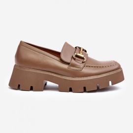 Step in style Pantofi Model Peuria 2644-3 Kaki Piele - Pas in stil bej 3