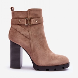 Step in style Cizme Model Liani F38-1 Bej piele intoarsa - Pas in stil 3