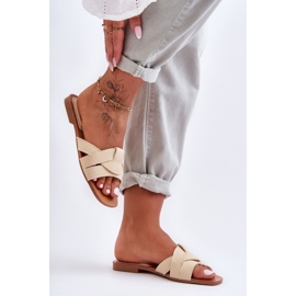 Step in style Sandale Flip-flops Model Aversa W-112 Bej - Pas în stil 1