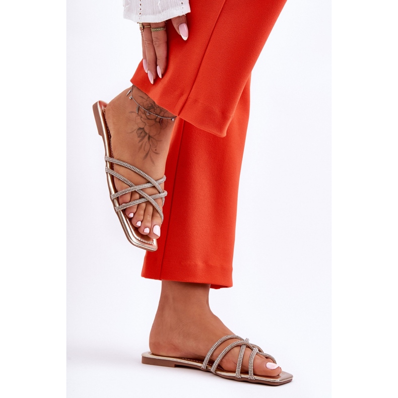 Step in style Sandale Flip-flops Model Leomi 5628-2 CLA-1 Gold - Pas în stil galben 1