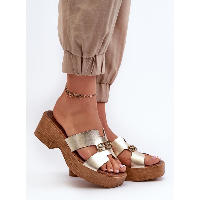 Step in style Sandale Flip-flops Model Zazoo 40412 Gold - Pas în stil galben 1