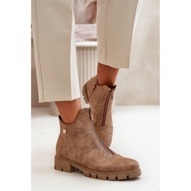 Step in style Cizme Model Verietta RMR23123-11 Maro/Auriu piele intoarsa - Pas in stil 2