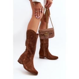 Step in style Cizme Model Zazoo 3305/P Maro piele intoarsa - Pas in stil 2