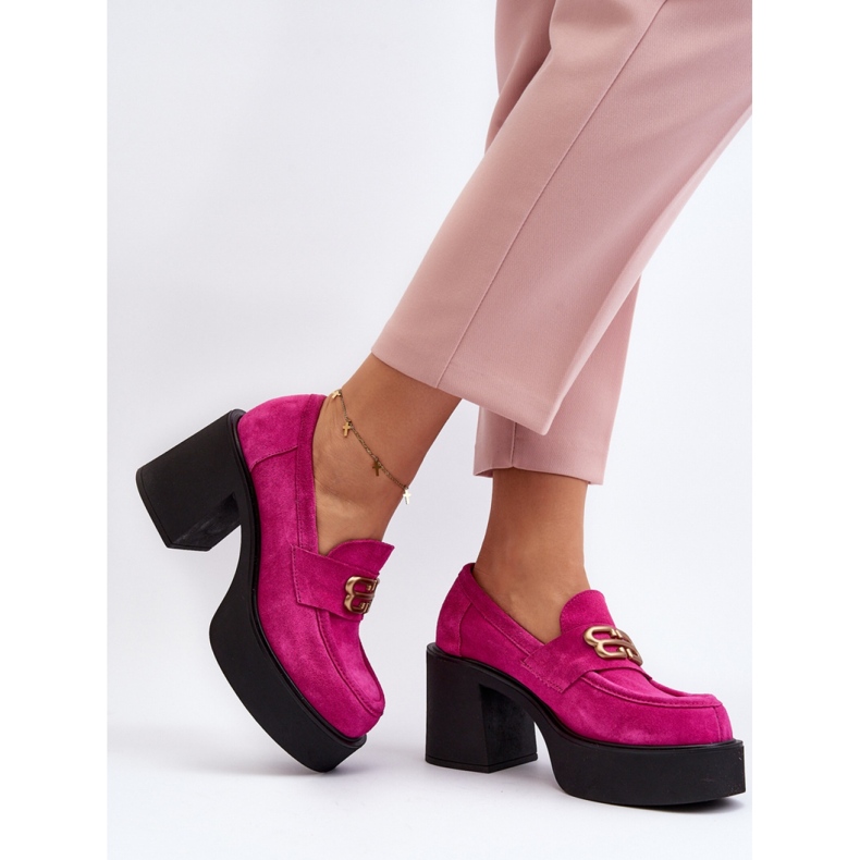 Step in style Pantofi Model Zazoo 20170 Fuchsia Suede - Pas in stil roz 2