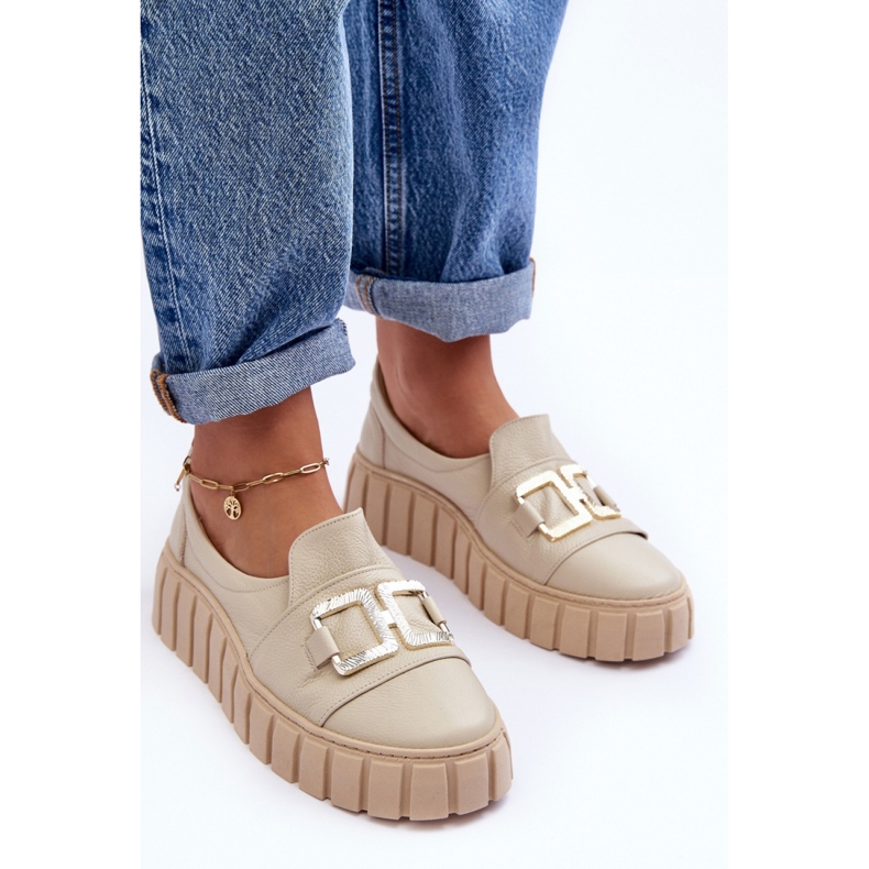 Step in style Pantofi Model Lewski 3398 Bej Decor luminos - Pas in stil 1