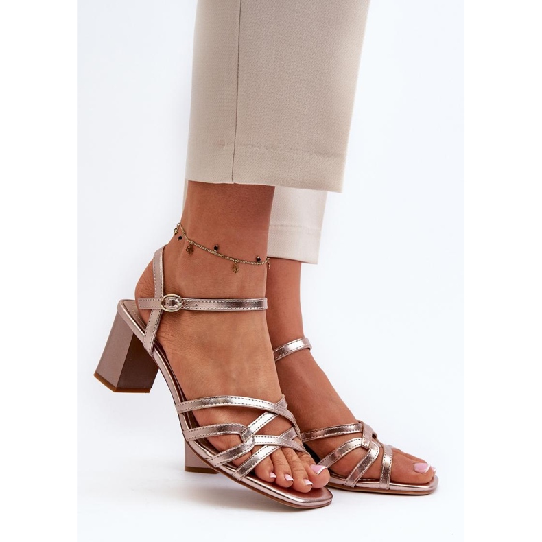 Step in style Sandale Model Sergio Leone SK065 Aur - Pas în stil galben 1