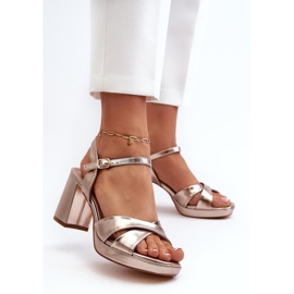 Step in style Sandale Model Jatine 24SD98-6988 Gold - Pas în stil galben 1 Step in style Sandale Model Jatine 24SD98-6988 Gold - Pas în stil galben 1