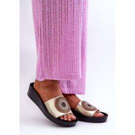 Step in style Sandale Flip-flops Model S.Barski KV27-019 Gold - Pas în stil galben 1