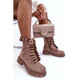Step in style Muncitori Model Nacelle NS336P piele intoarsa bej inchis - Pas in stil 2