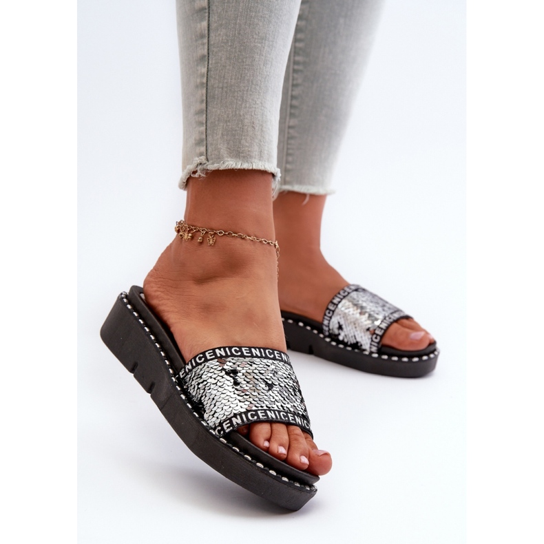 Step in style Sandale Flip-flops Model Rivanique G-582-02 Negru/Silver - Pas în stil 1