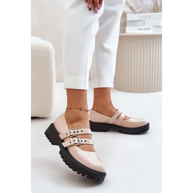 Step in style Pantofi Model Terione 3231 Beige Lakier - Pas in stil bej 1