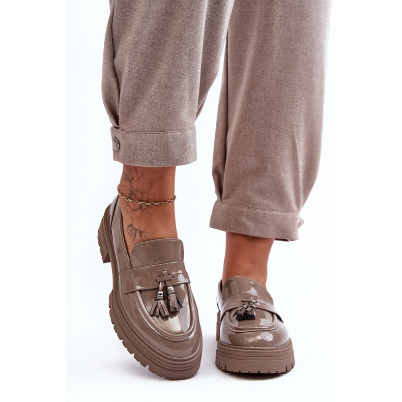 Step in style Pantofi Model Velenase YL189 Bej Inchis Lakier - Pas in stil 1 Step in style Pantofi Model Velenase YL189 Bej Inchis Lakier - Pas in stil 1