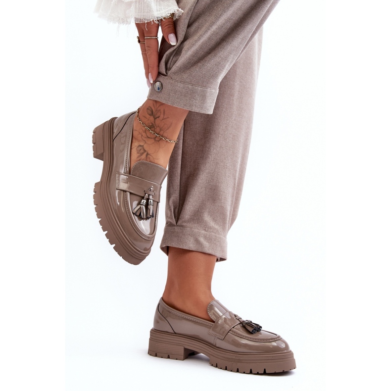 Step in style Pantofi Model Velenase YL189 Bej Inchis Lakier - Pas in stil 2 Step in style Pantofi Model Velenase YL189 Bej Inchis Lakier - Pas in stil 2